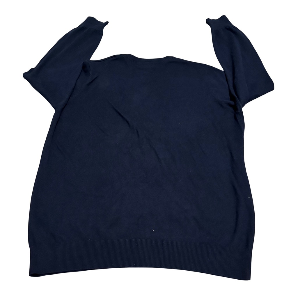LL Bean Mens V Neck Navy Blue Cashmere Blend Sweater L REG - Picture 2 of 8